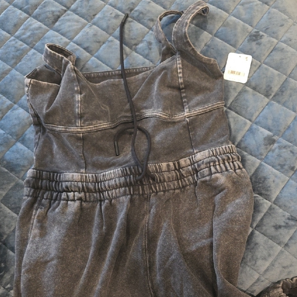 Gray Denim Jumpsuit